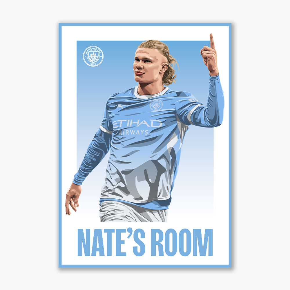 Manchester City Print - Haaland Personalised Illustration 26/27 Player Poster