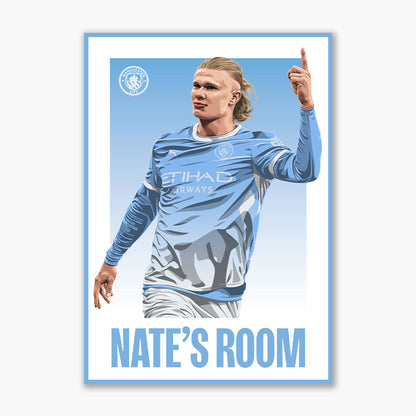 Manchester City Print - Haaland Personalised Illustration 26/27 Player Poster