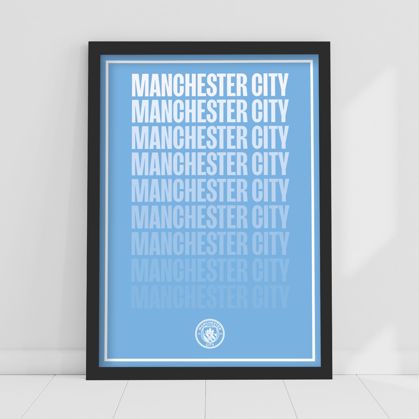 Manchester City Print - Repeat Gradient Poster