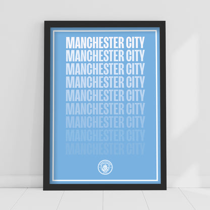 Manchester City Print - Repeat Gradient Poster