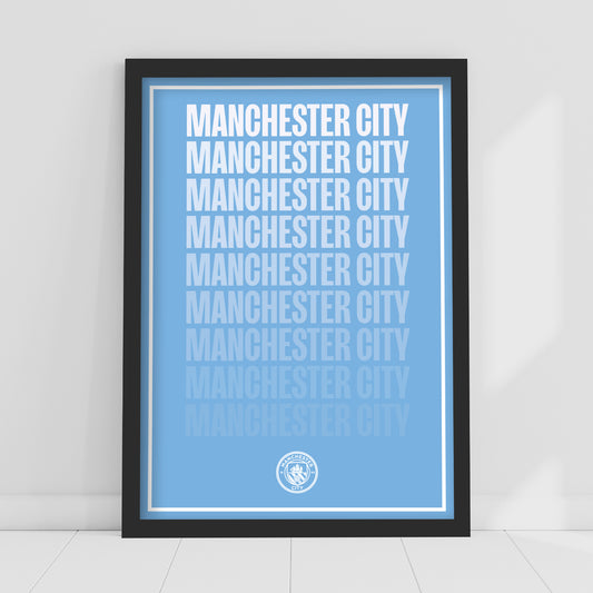 Manchester City Print - Repeat Gradient Poster