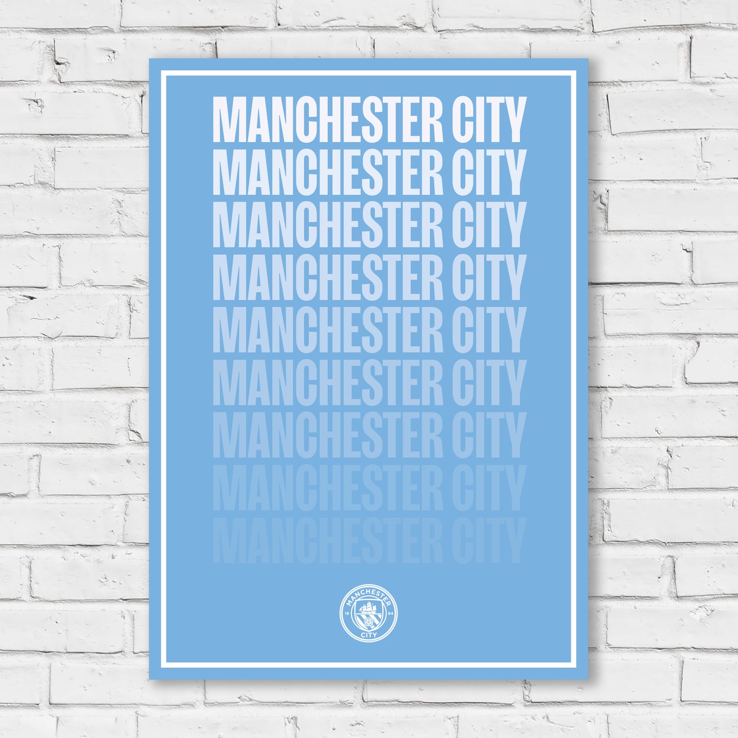Manchester City Print - Repeat Gradient Poster
