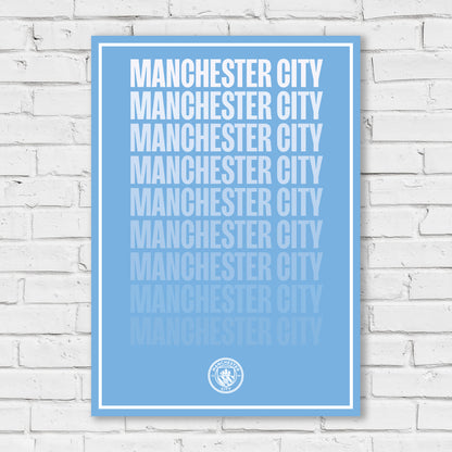 Manchester City Print - Repeat Gradient Poster