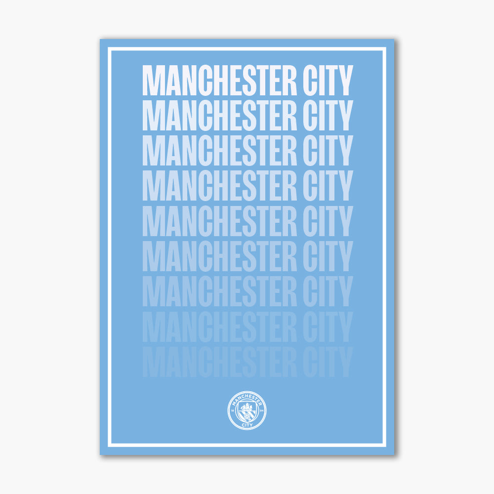 Manchester City Print - Repeat Gradient Poster