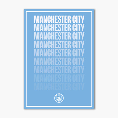 Manchester City Print - Repeat Gradient Poster