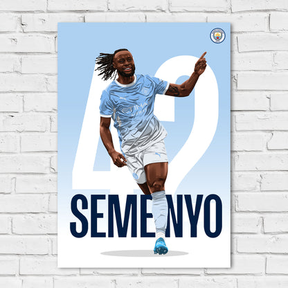 Manchester City Print - Semenyo 26/27 Illustration Player Poster