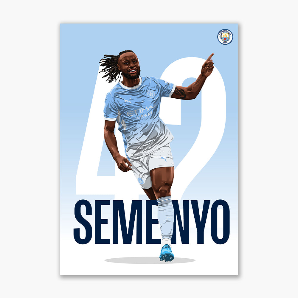 Manchester City Print - Semenyo 26/27 Illustration Player Poster