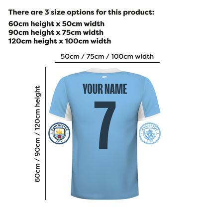 Manchester City Football Club - Personalised 26/27 Football Shirt Wall Sticker