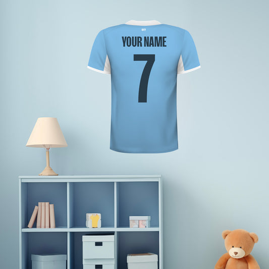 Manchester City Football Club - Personalised 26/27 Football Shirt Wall Sticker
