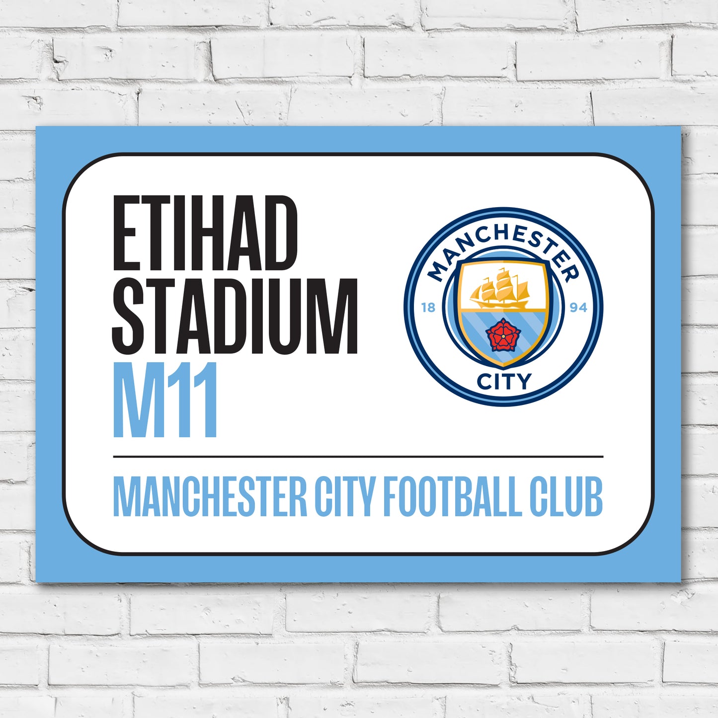 Manchester City Print - Street Sign Poster