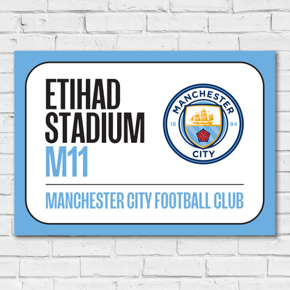 Manchester City Print - Street Sign Poster