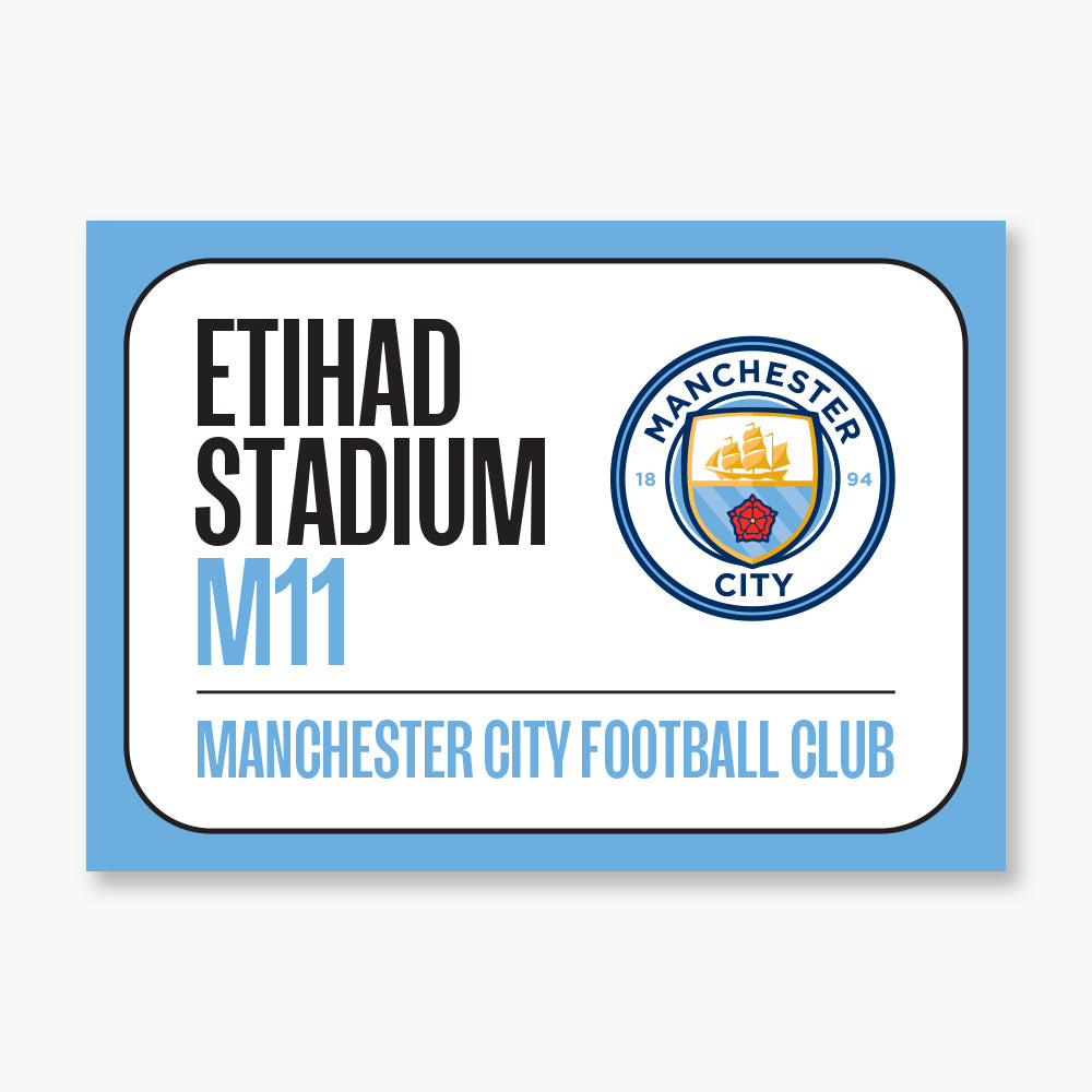 Manchester City Print - Street Sign Poster