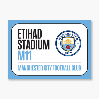Manchester City Print - Street Sign Poster