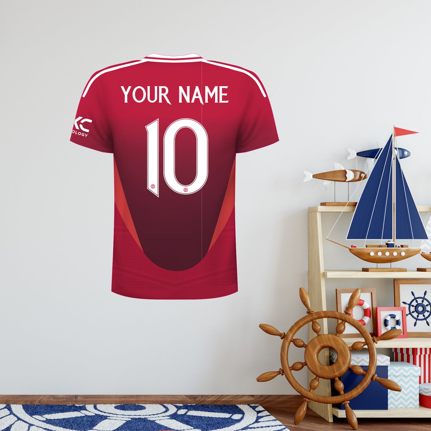 Manchester United F.C. - Personalised 24/25 Shirt Wall Sticker