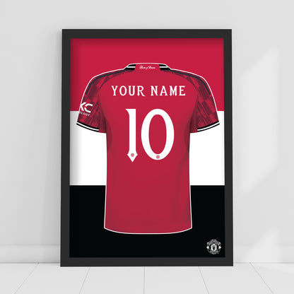 Manchester United FC Print - Personalised 25/26 Shirt Design