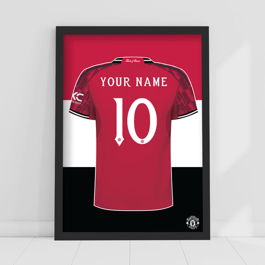 Manchester United FC Print - Personalised 25/26 Shirt Design