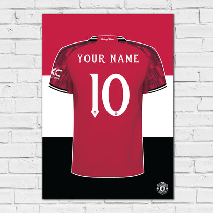 Manchester United FC Print - Personalised 25/26 Shirt Design