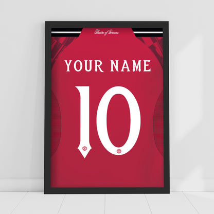 Manchester United FC Print - 25/26 Personalised Shirt Pattern Design