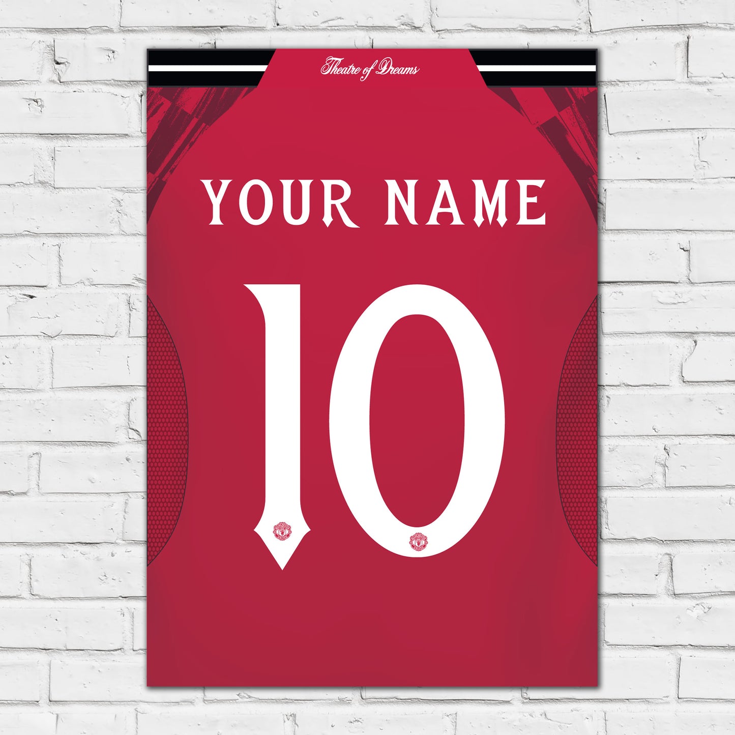 Manchester United FC Print - 25/26 Personalised Shirt Pattern Design