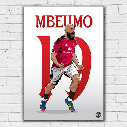 Manchester United FC Print - Mbeumo 25/26 Illustration Player Poster Football Wall Art