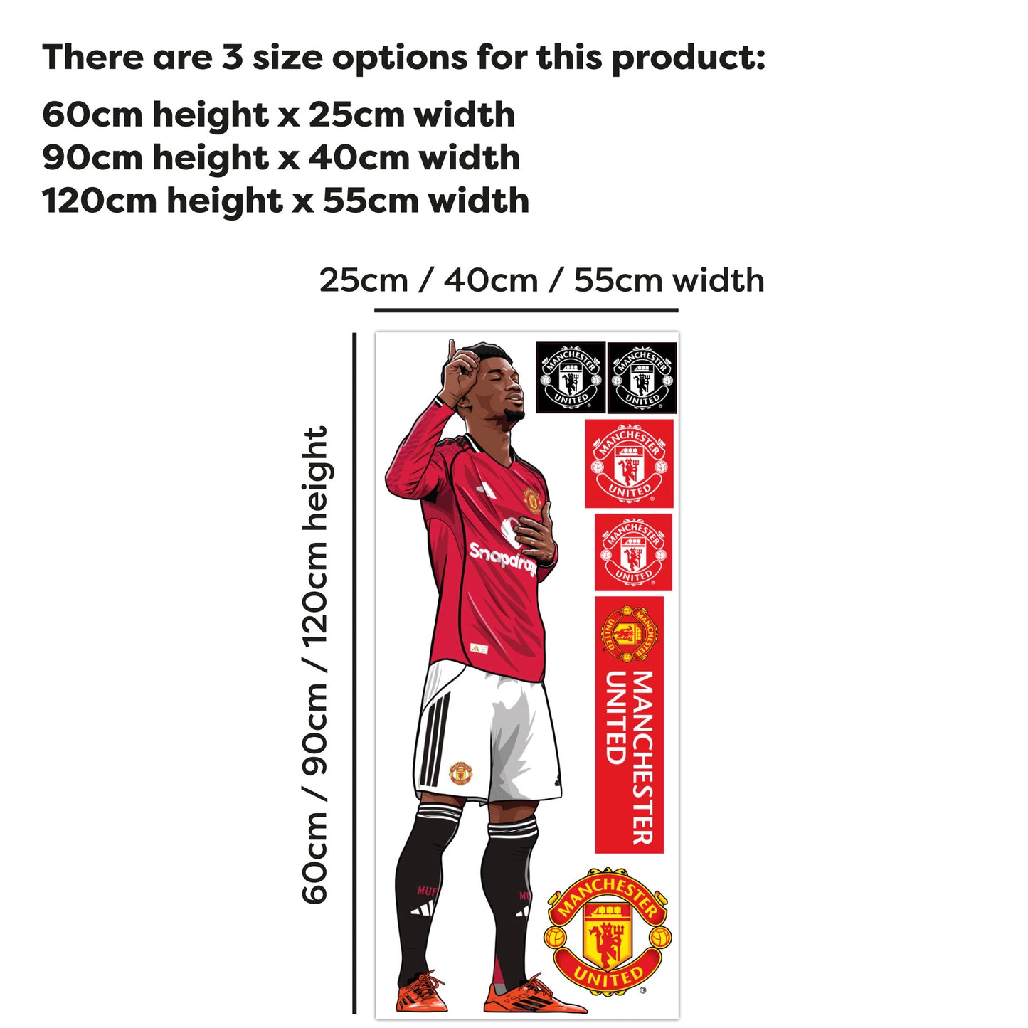 Manchester United FC Wall Sticker - Amad Diallo 25-26 Illustration Decal Art