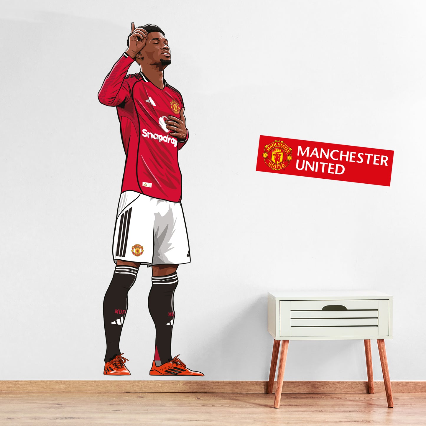 Manchester United FC Wall Sticker - Amad Diallo 25-26 Illustration Decal Art