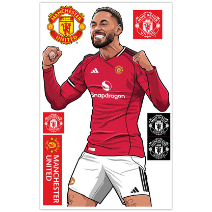 Manchester United FC Wall Sticker - Matheus Cunha 25-26 Illustration Decal Art
