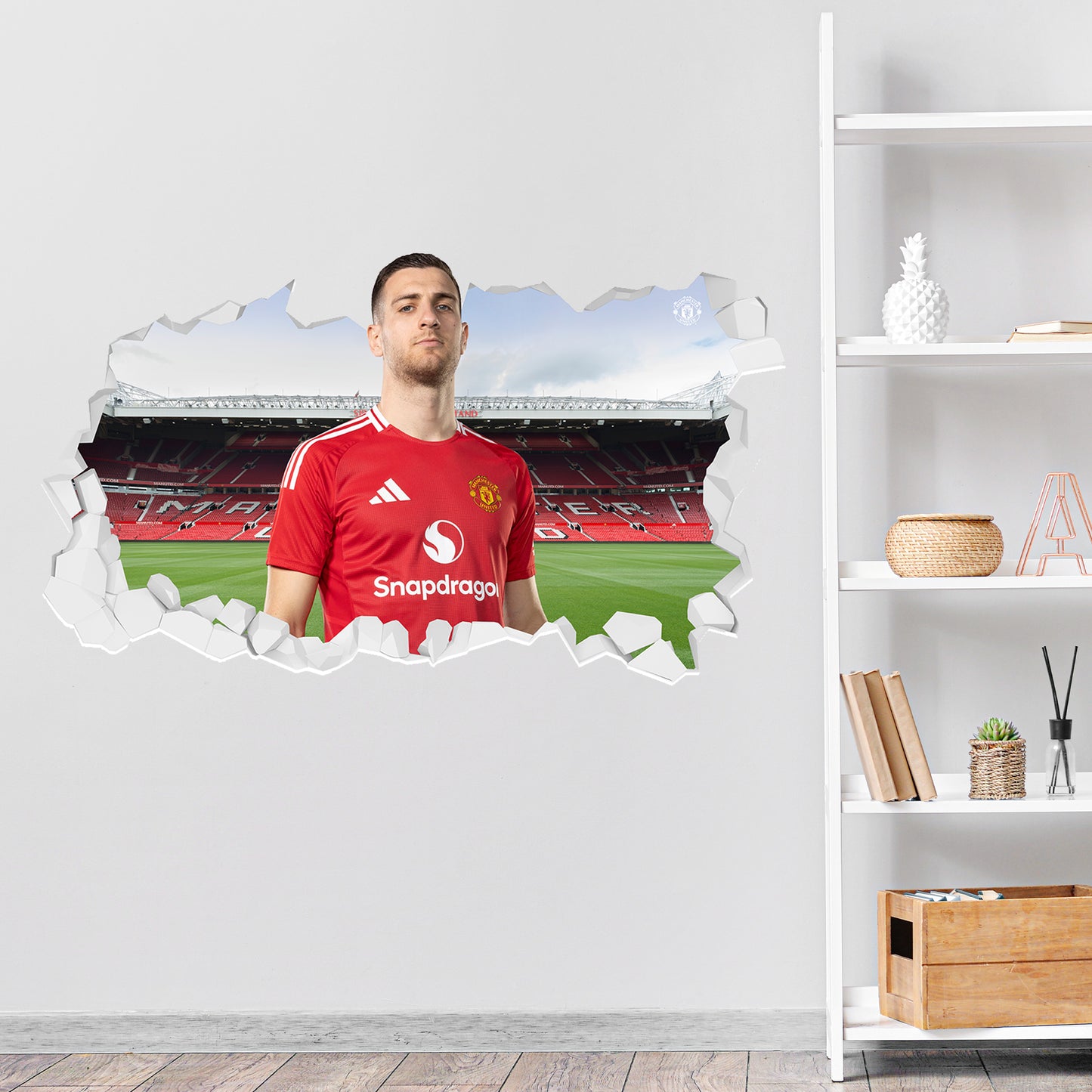 Manchester United FC Wall Sticker - Dalot 24/25 Broken Wall Decal