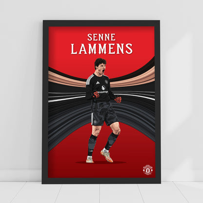 Manchester United FC Print - Senne Lammens 26/27 Illustration Poster Football Wall Art