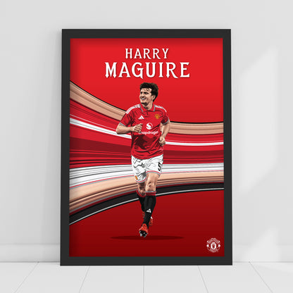 Manchester United FC Print - Harry Maguire 26/27 Illustration Player Poster