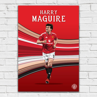 Manchester United FC Print - Harry Maguire 26/27 Illustration Player Poster