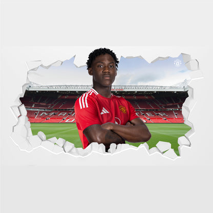 Manchester United FC Wall Sticker - Kobbie Mainoo 24/25 Broken Wall Decal