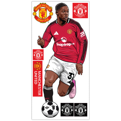 Manchester United FC Wall Sticker - Mainoo 25-26 Illustration Decal Art