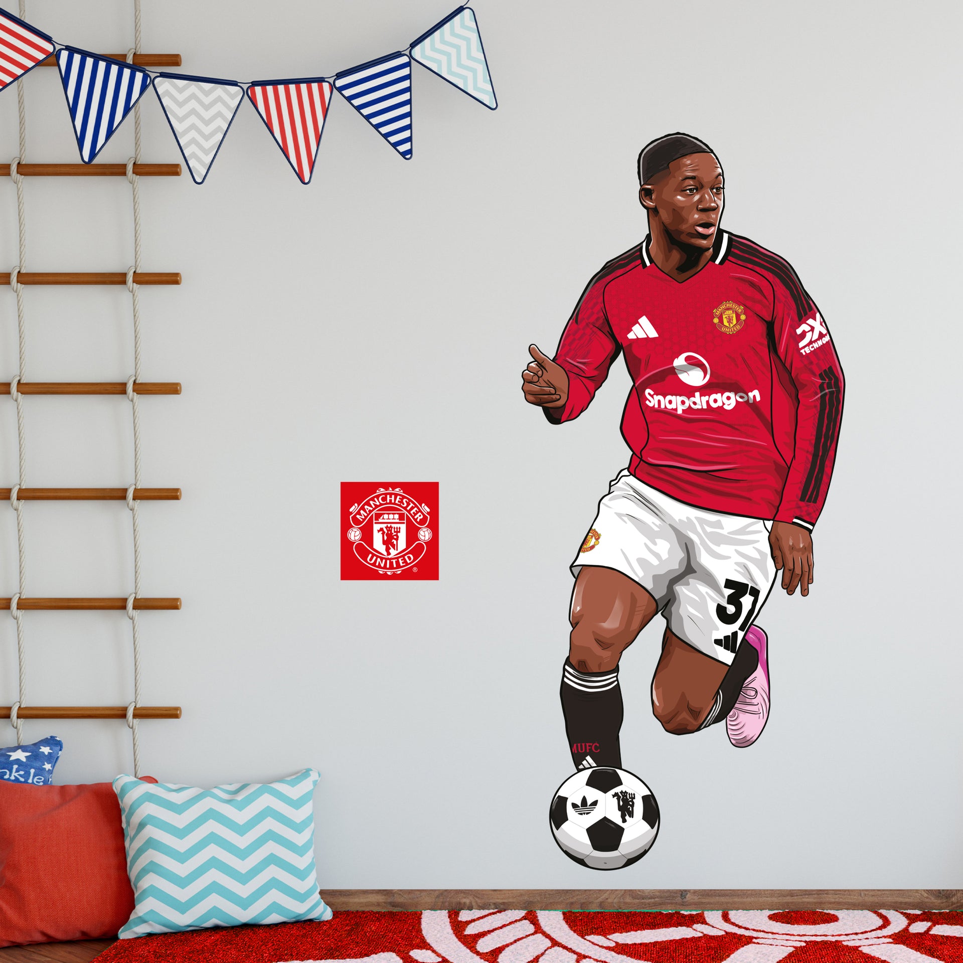 Lot De 9 étiquettes Autocollantes Manchester United - Officiel - 8x6 Cm