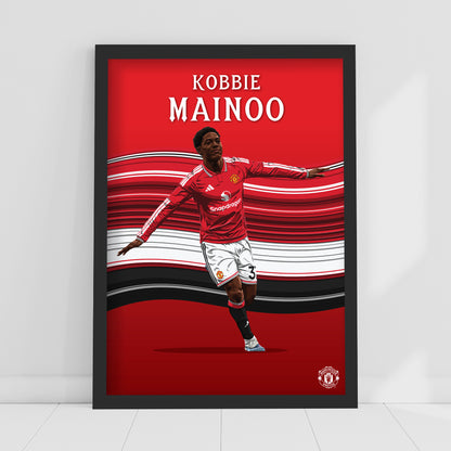 Manchester United FC Print - Mainoo 26/27 Illustration Player Poster Football Wall Art