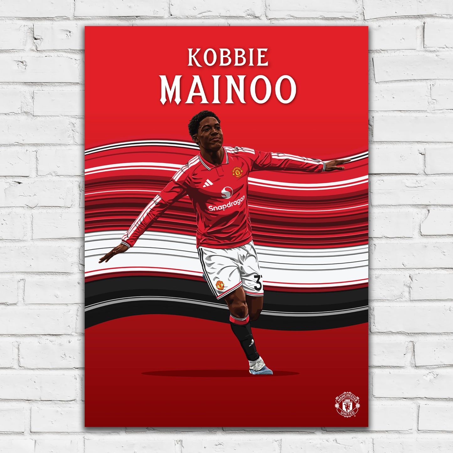 Manchester United FC Print - Mainoo 26/27 Illustration Player Poster Football Wall Art