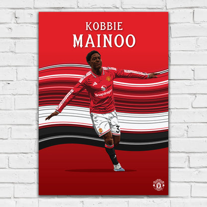 Manchester United FC Print - Mainoo 26/27 Illustration Player Poster Football Wall Art