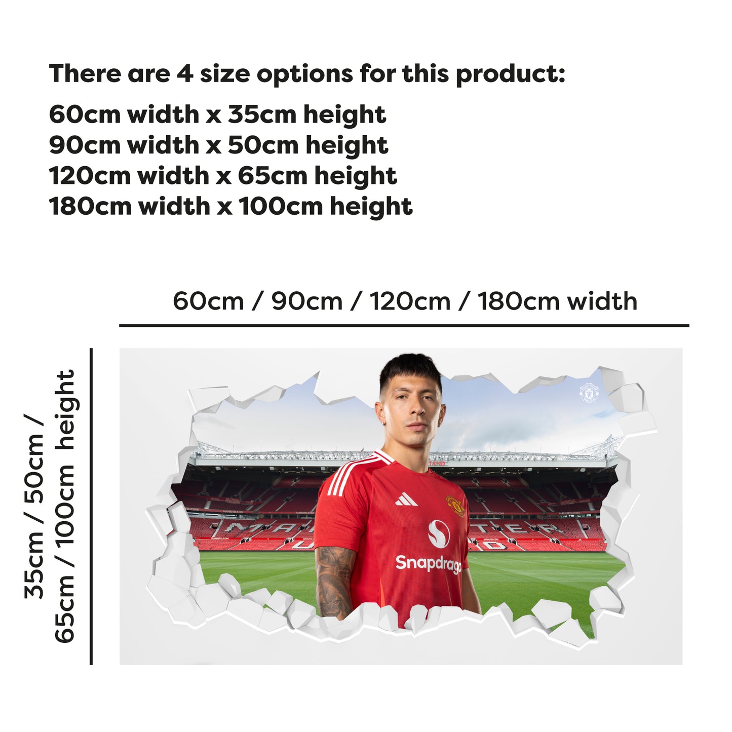 Manchester United FC Wall Sticker - Lisandro Martínez 24/25 Broken Wall