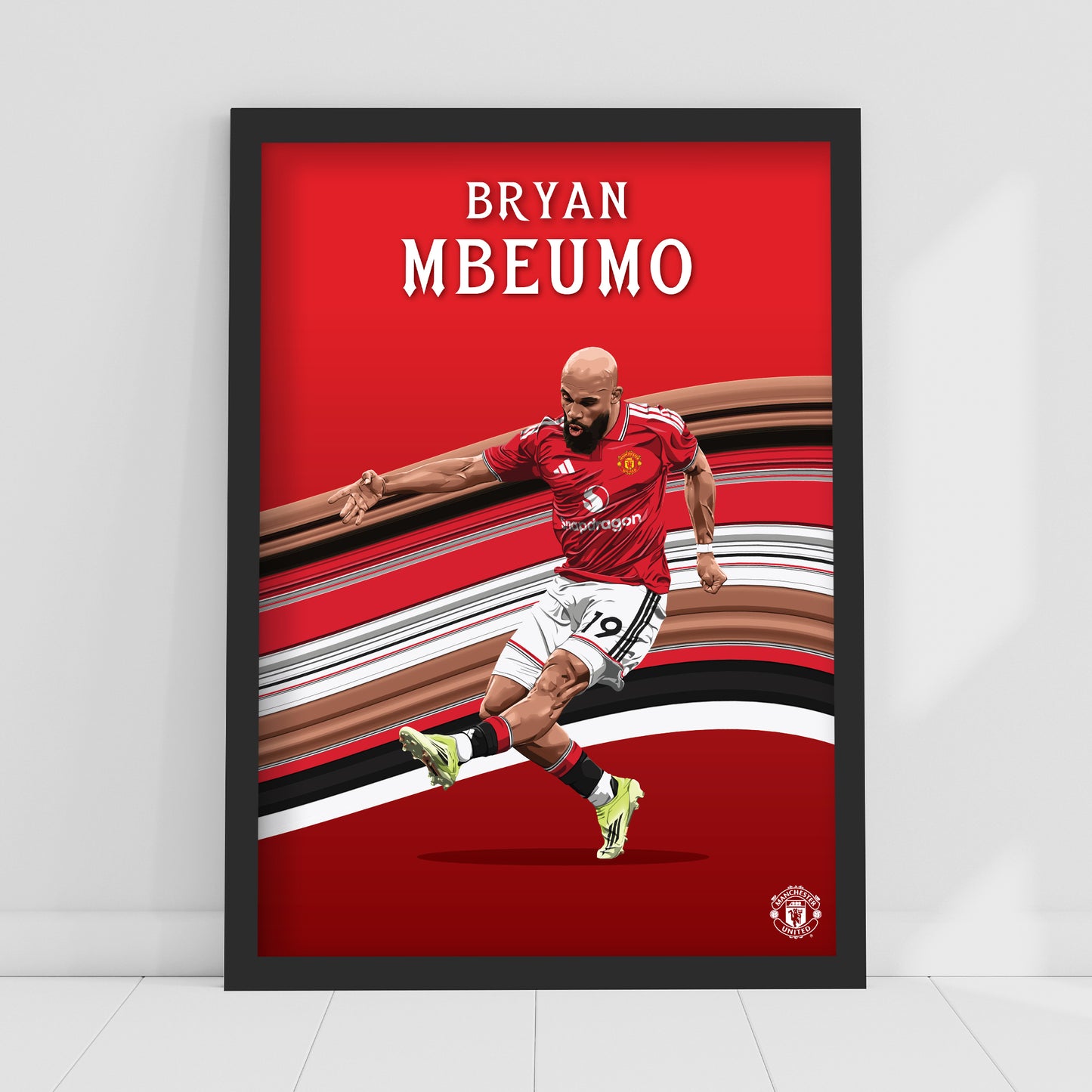 Manchester United FC Print - Mbeumo 26/27 Illustration Player Poster Football Wall Art