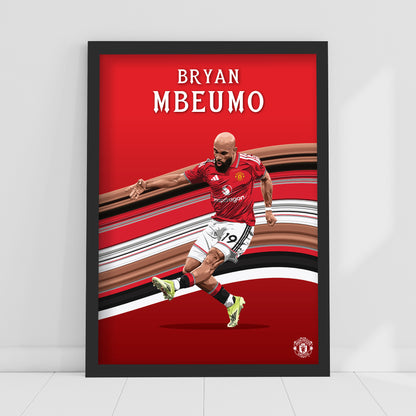 Manchester United FC Print - Mbeumo 26/27 Illustration Player Poster Football Wall Art