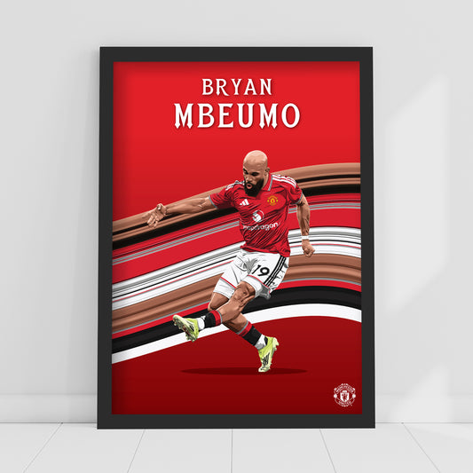 Manchester United FC Print - Mbeumo 26/27 Illustration Player Poster Football Wall Art