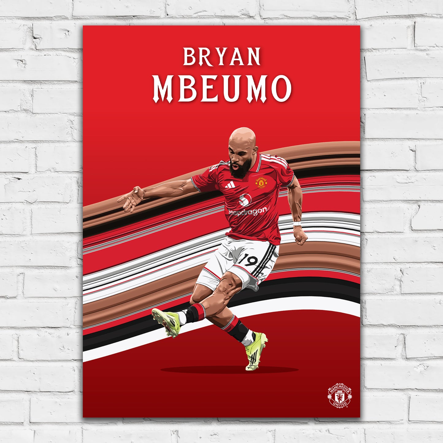 Manchester United FC Print - Mbeumo 26/27 Illustration Player Poster Football Wall Art