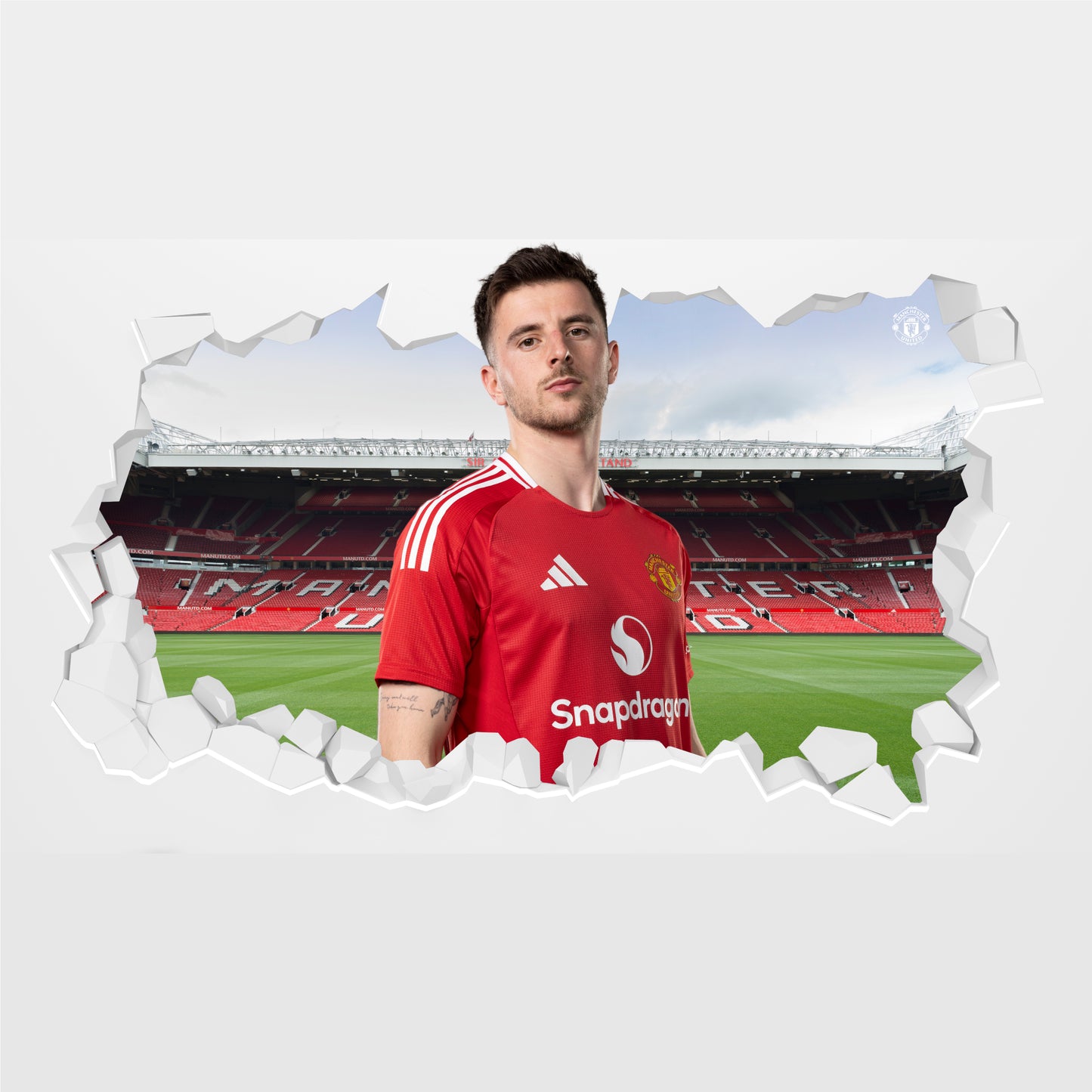 Manchester United FC Wall Sticker - Mason Mount 24/25 Broken Wall Decal
