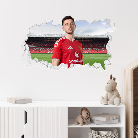 Manchester United FC Wall Sticker - Mason Mount 24/25 Broken Wall Decal