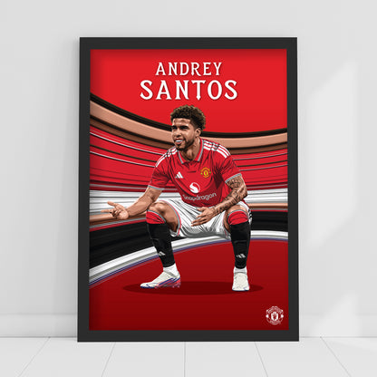 Manchester United FC Print - Andrey Santos 26/27 Illustration Player Poster