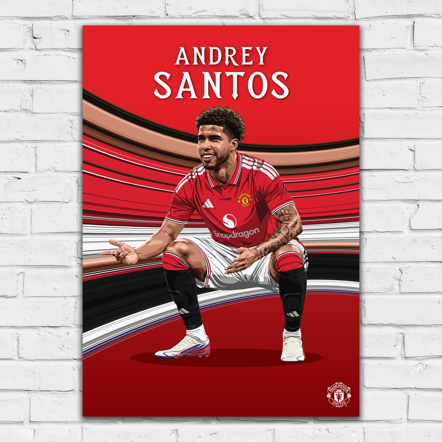 Manchester United FC Print - Andrey Santos 26/27 Illustration Player Poster