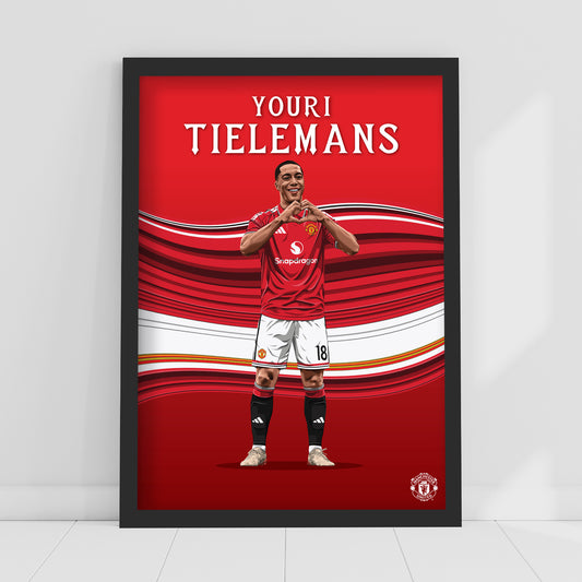 Manchester United FC Print - Youri Tielemans 26/27 Illustration Player Poster