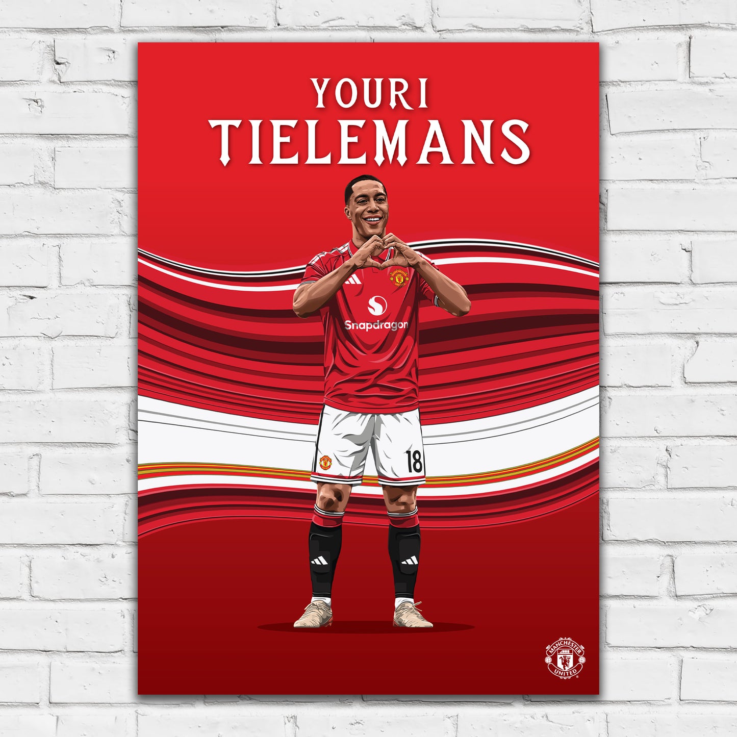 Manchester United FC Print - Youri Tielemans 26/27 Illustration Player Poster