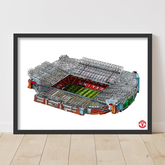 Manchester United FC Print - Marc Loboda Hand Drawn Old Trafford Stadium Poster