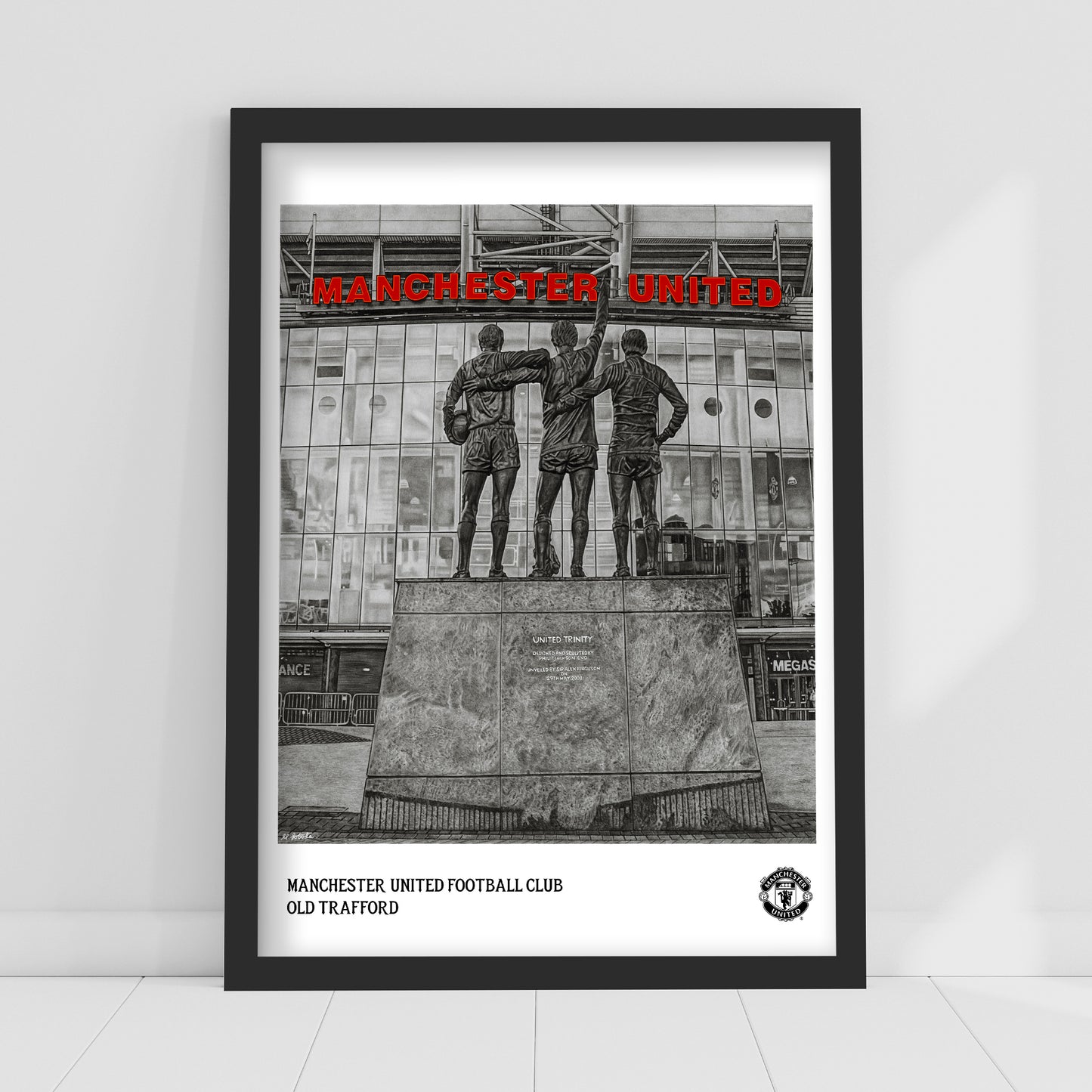 Manchester United FC Print - Marc Loboda Trinity Statue Poster